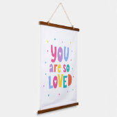 Kleurrijk je bent zo geliefd hangend wandkleed (Gebogen)