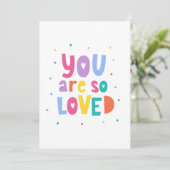 Kleurrijk je bent zo geliefd kaart (Staand voorkant)