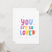 Kleurrijk je bent zo geliefd kaart (Voorkant / Achterkant in situ)