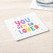 Kleurrijk je bent zo geliefd kartonnen onderzetters (Schuin)