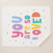 Kleurrijk je bent zo geliefd sherpa deken (Voorkant (horizontaal))