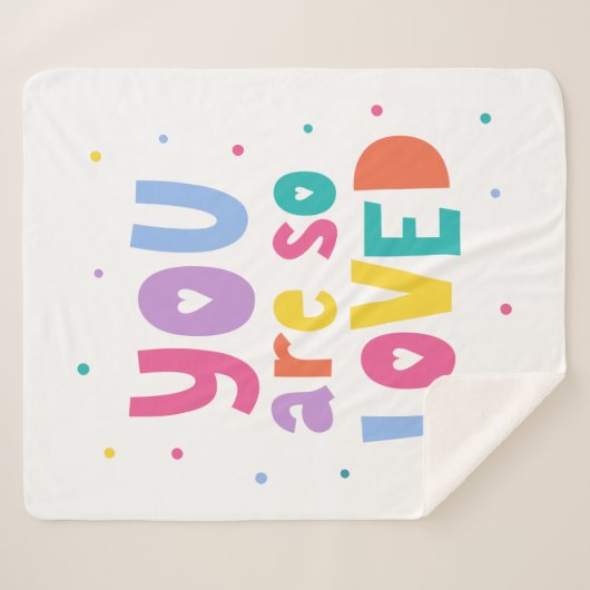 Kleurrijk je bent zo geliefd sherpa deken (Voorkant (horizontaal))