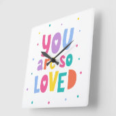 Kleurrijk je bent zo geliefd vierkante klok (Hoek)