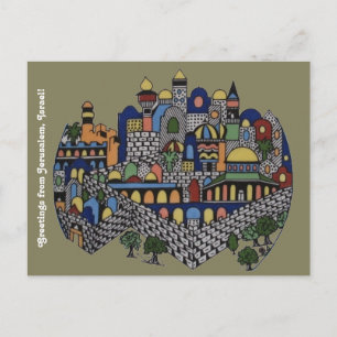 Kleurrijk Jerusalem Briefkaart