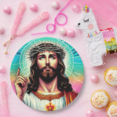 Kleurrijk Jesus papier bord! Papieren Bordje (Feest)