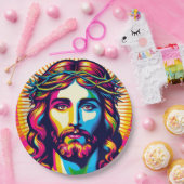 Kleurrijk Jesus papier bord! Papieren Bordje (Feest)