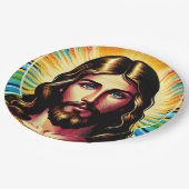 Kleurrijk Jesus papier bord! Papieren Bordje (Gekanteld)
