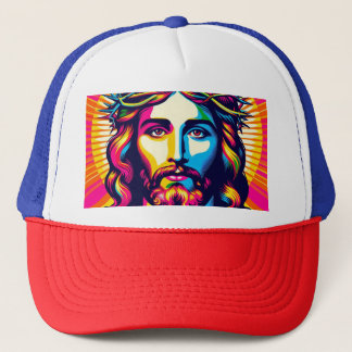 Kleurrijk JesusTrucker Pet! Trucker Pet