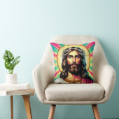 Kleurrijk Jezus kussen! Kussen (Stoel)