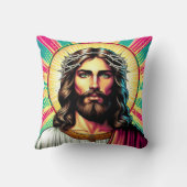 Kleurrijk Jezus kussen! Kussen (Achterkant)