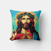 Kleurrijk Jezus kussen! Kussen (Voorkant)