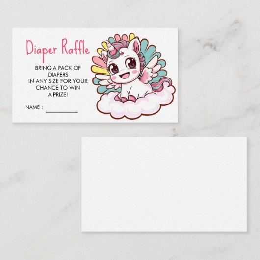 Kleurrijk Joyful Unicorn Baby shower Informatiekaartje (Voorkant / Achterkant)