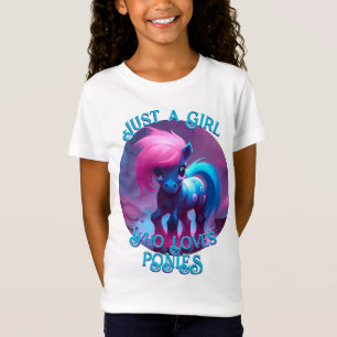 Kleurrijk Just A Girl Spirit Pony 4 Kind T-shirt