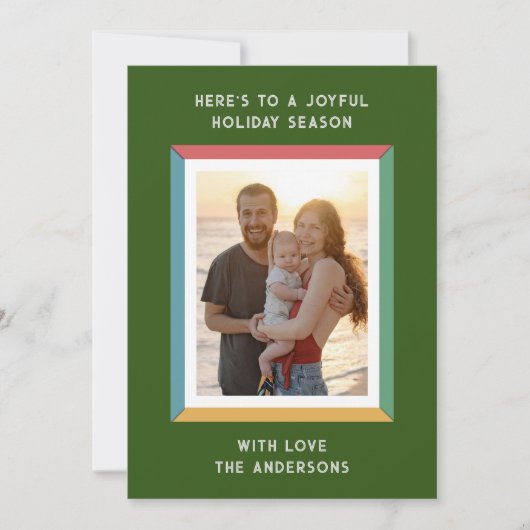 Kleurrijk kader met grote groeten feestdagenkaart (Voorkant)