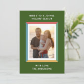 Kleurrijk kader met grote groeten feestdagenkaart (Staand voorkant)