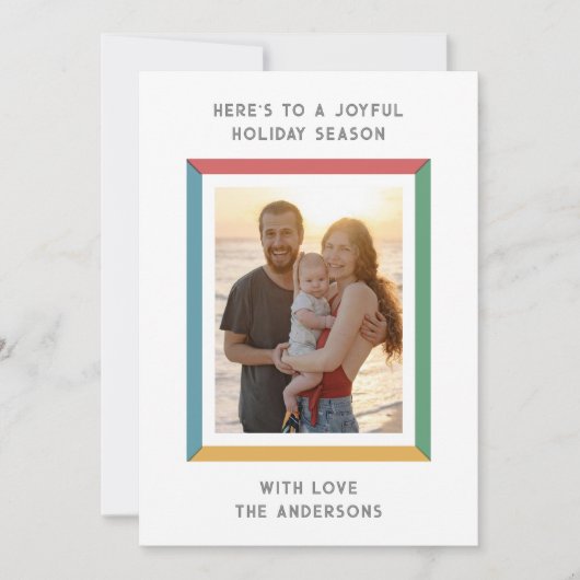 Kleurrijk kader met grote groeten feestdagenkaart (Voorkant)