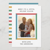 Kleurrijk kader met grote groeten feestdagenkaart (Voorkant / Achterkant)