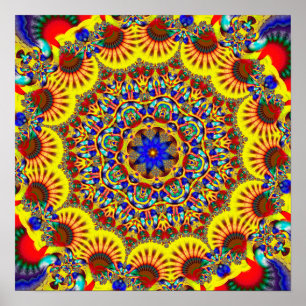 Kleurrijk Kaleidoscoop Patroon Poster