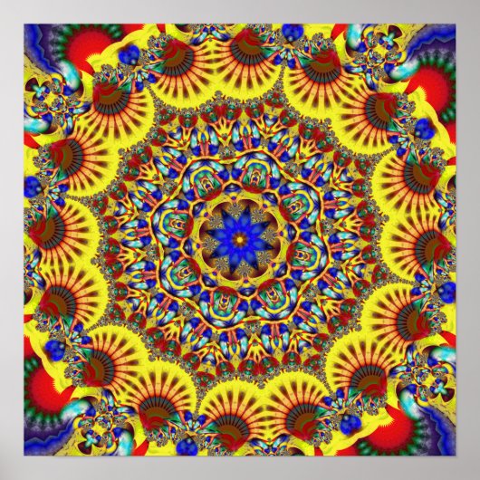 Kleurrijk Kaleidoscoop Patroon Poster (Voorkant)