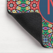 Kleurrijk Kaleidoscooppatroonmonogram Muismat (Hoek)