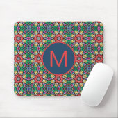 Kleurrijk Kaleidoscooppatroonmonogram Muismat (Met muis)