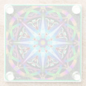 Kleurrijk kaleidoscopisch afbeelding glazen onderzetter (Achterkant)