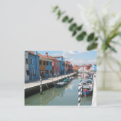 Kleurrijk kanaal in Burano, Italië Briefkaart (Staand voorkant)