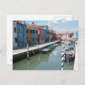Kleurrijk kanaal in Burano, Italië Briefkaart (Voorkant / Achterkant)