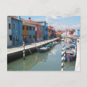 Kleurrijk kanaal in Burano, Italië Briefkaart (Voorkant)