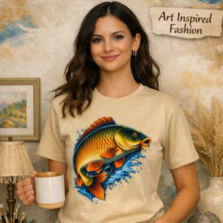 Kleurrijk Karper Spat Artistiek Grafisch T-shirt