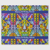 Kleurrijk Kat gezicht - Grote tekst voor kinderen  Cadeaupapier (Vlak)