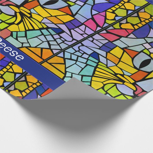 Kleurrijk Kat gezicht - Grote tekst voor kinderen  Cadeaupapier (Hoek)