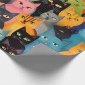 Kleurrijk kat inpakpapier (Hoek)