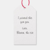 Kleurrijk Kat Kunstenaar Gepersonaliseerd Gift Lab Cadeaulabel (Achterkant)