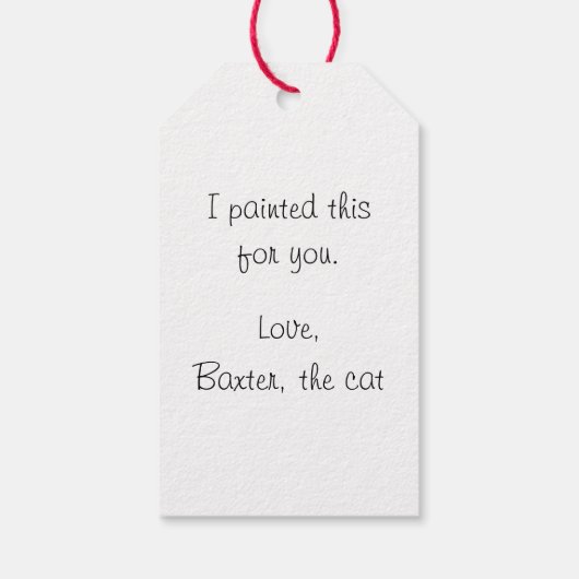 Kleurrijk Kat Kunstenaar Gepersonaliseerd Gift Lab Cadeaulabel (Achterkant)