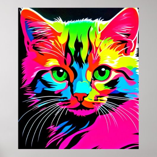 Kleurrijk Kat Ontwerp Poster (Voorkant)