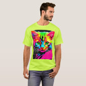 Kleurrijk Kat Ontwerp T-shirt (Voorkant volledig)