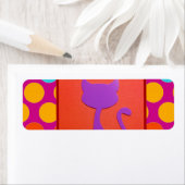 Kleurrijk kattenbakpatroon etiket (Insitu)
