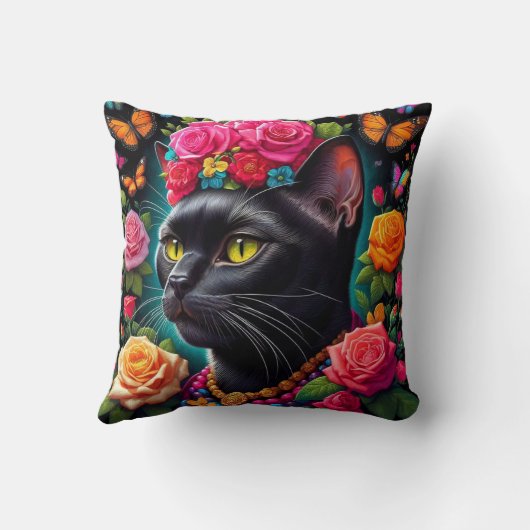 Kleurrijk kattenkussen! kussen (Achterkant)