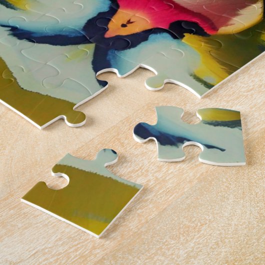 Kleurrijk kattenoog abstracte beroertes kat stemme legpuzzel (Zijkant)