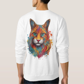 Kleurrijk kattenpatroon Shirt. Trui