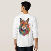 Kleurrijk kattenpatroon Shirt. Trui (Achterkant volledig)