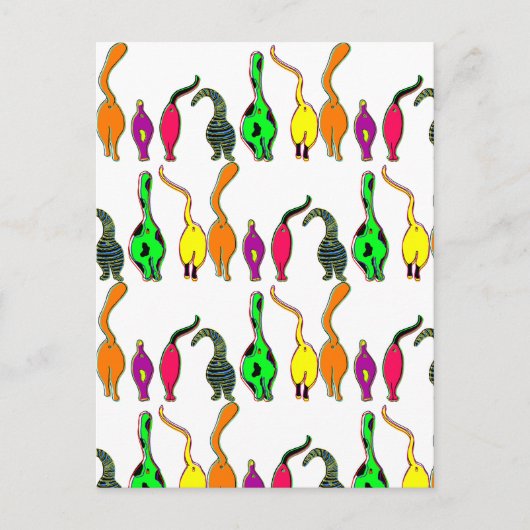 Kleurrijk kattenpeuterpatroon briefkaart (Voorkant)