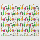 Kleurrijk kattenpeuterpatroon cadeaupapier (Vlak)