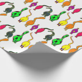 Kleurrijk kattenpeuterpatroon cadeaupapier (Hoek)