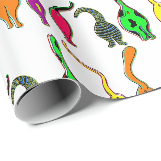 Kleurrijk kattenpeuterpatroon cadeaupapier (Rol Hoek)