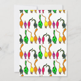 Kleurrijk kattenpeuterpatroon feestdagenkaart