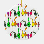 Kleurrijk kattenpeuterpatroon keramisch ornament (Achterkant)