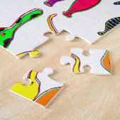 Kleurrijk kattenpeuterpatroon legpuzzel (Zijkant)