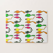 Kleurrijk kattenpeuterpatroon legpuzzel (Horizontaal)